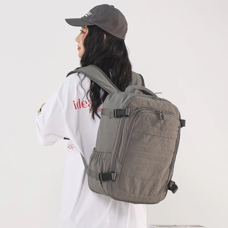 Solid Minimalist Women Backpack Student School Bags Casual Commuter Daypack Large Ultra-Light Waterproof Hiking Travel Rucksack
