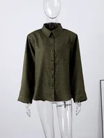 2026 Spring Plaid Women's Shirt Loose Long Sleeve Single Breasted Turn-down Collar Female Top Chic Streetwear Office Commute - Image 6