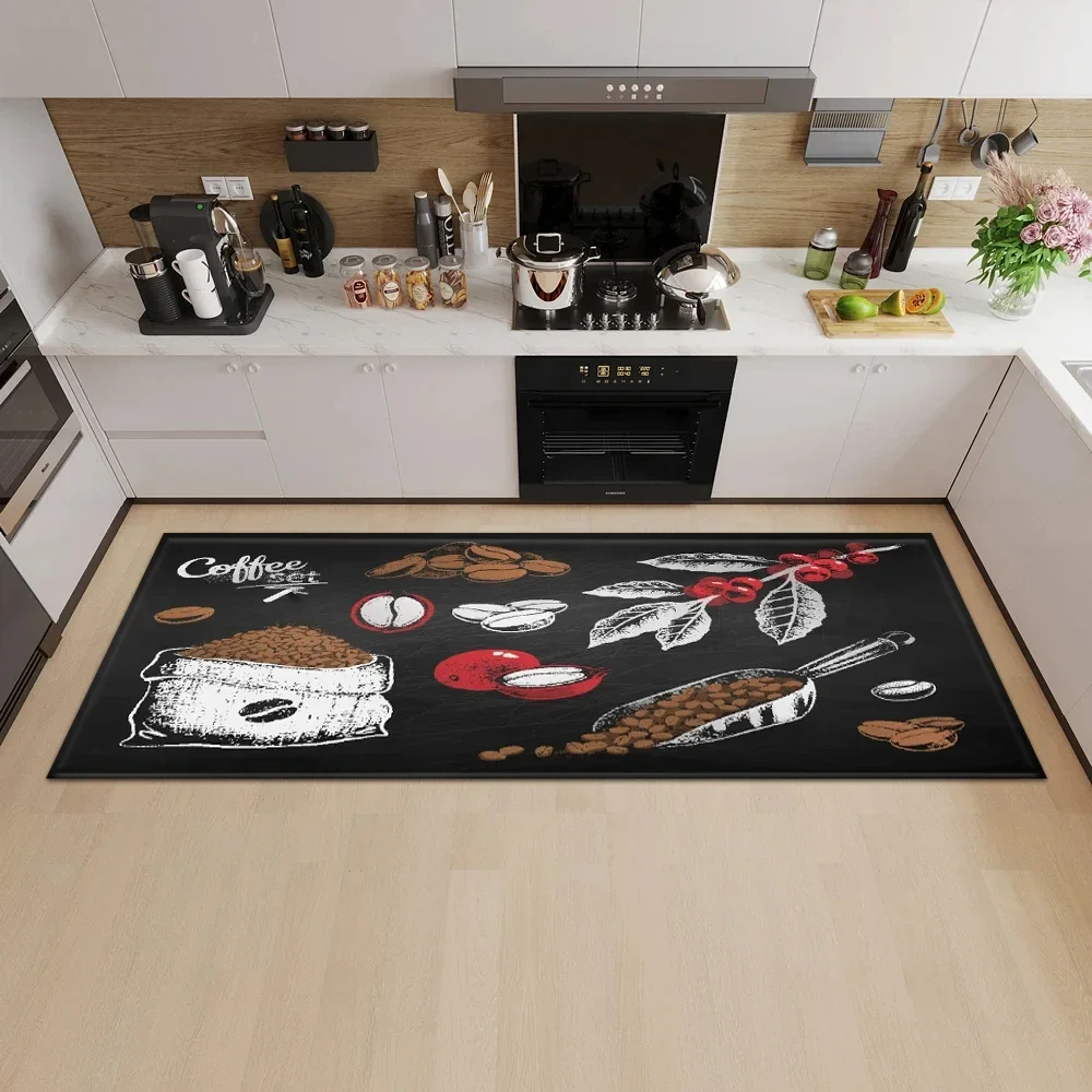 Coffee Kitchen Floor Mat Home House Hallway Entrance Doormat Living Room Tatami Decor Carpet Balcony Bath Door Non-Slip Foot Rug