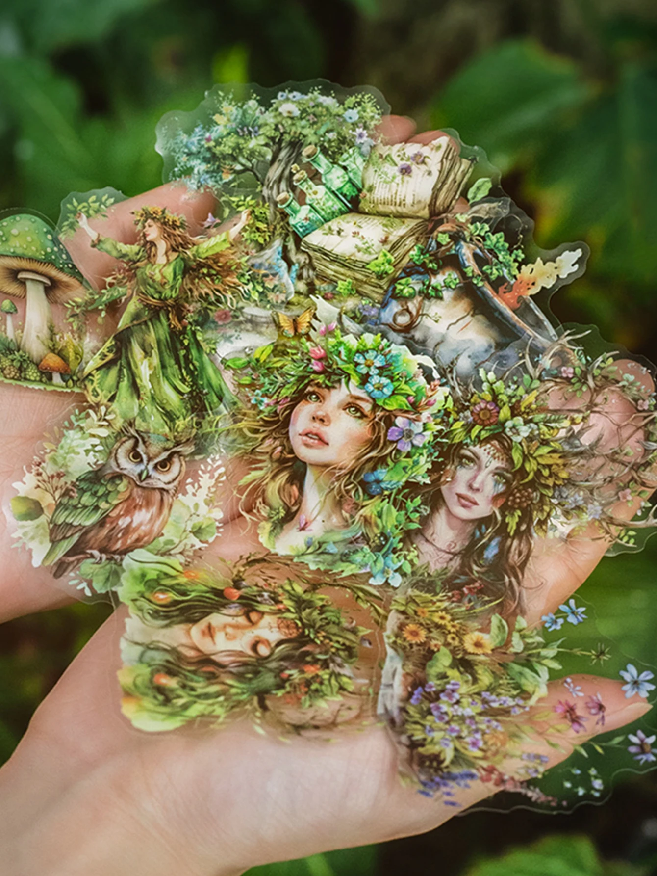 ملصقات 6 أنماط 20 قطعة/الحقيبة غابة ساحرة المناظر الطبيعية ملصقات الحيوانات الأليفة خمر DIY وسجل القصاصات مجلة الديكور #5