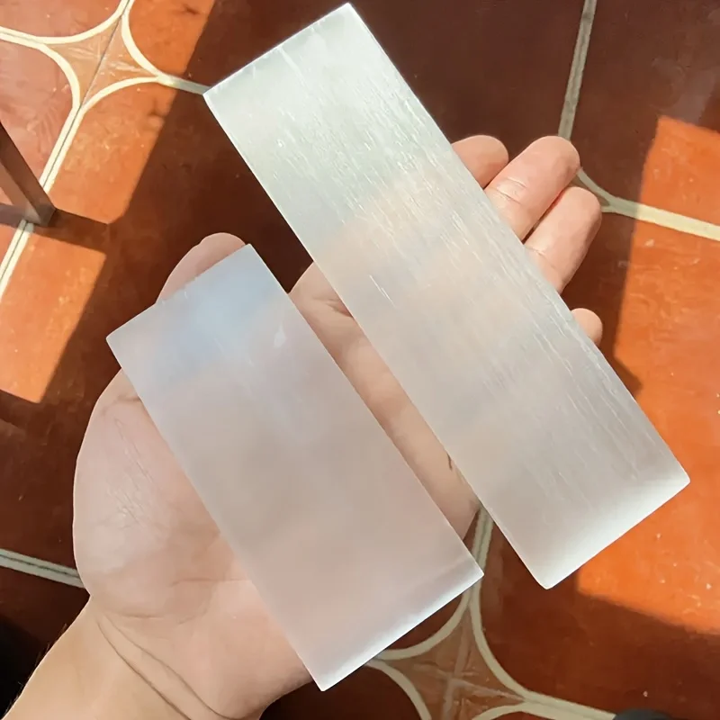 1pc Selenite Plate - White Selenite Slab,A Solid, Unscented Slab of Selenite for Cleansing Crystals,Unique Gift for Family