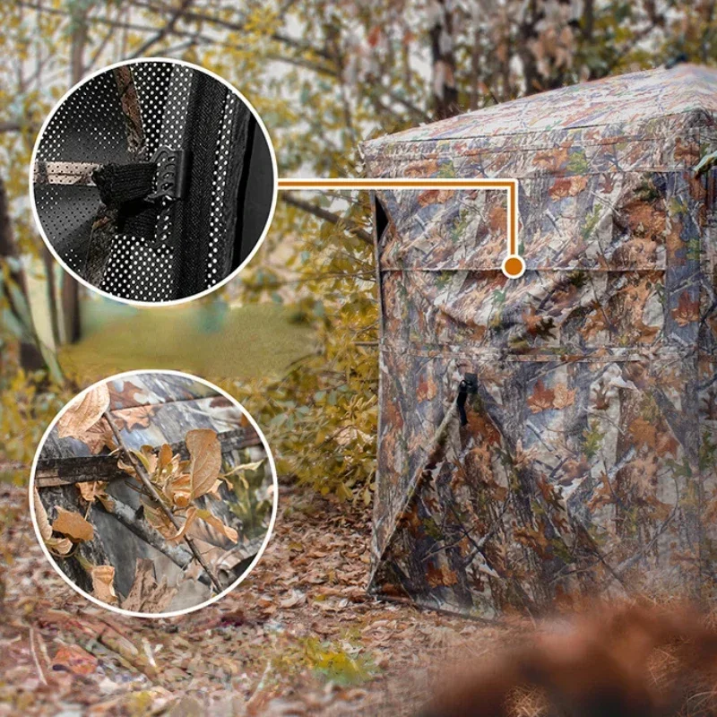 Outdoor 2-3 Person Automatic Camping Hunting Camouflage Tent Portable Watching Bird Spectator Unobstructed Viewing Game Private