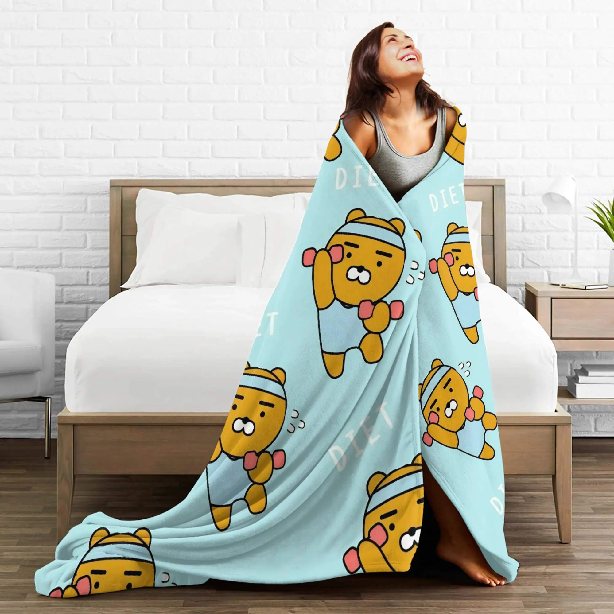 K-Kakaos F-Friends ريان الفراش يلقي الفانيلا المفرش للأريكة كرسي أريكة سرير مضحك غطاء سرير أريكة #4