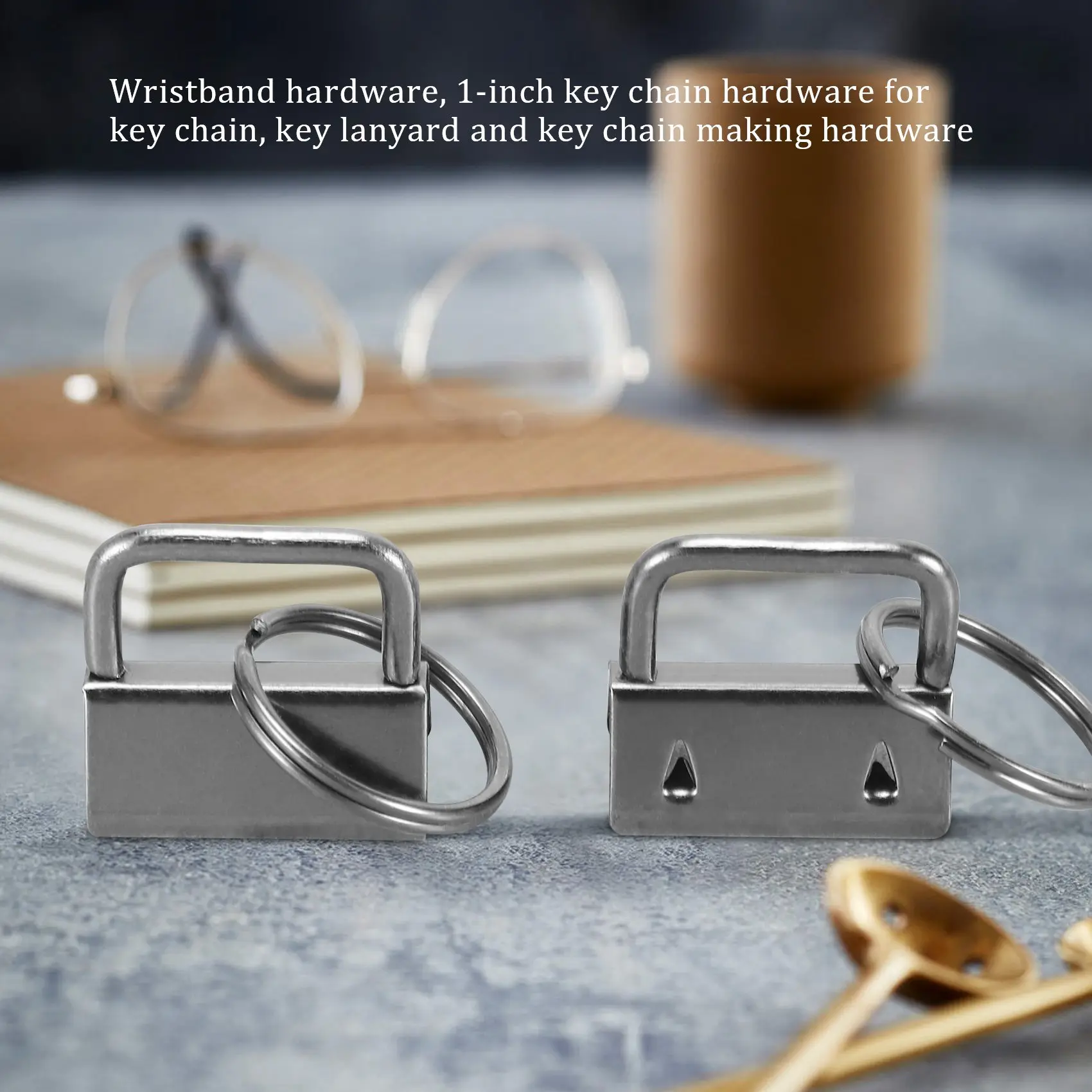 

A43T 100 шт. фурнитура для браслета, 1-дюймовый брелок для ключей, ремешок для ключей и принадлежности для изготовления брелоков