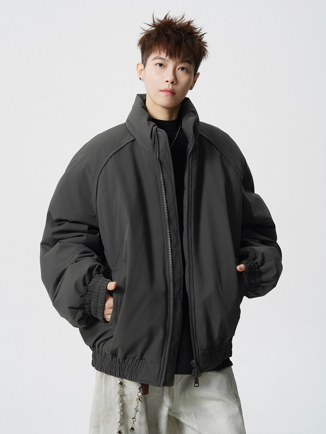 

Cleanfit Deconstructed ort Stand Collar Tee-Proof Workwear down Jaet Men's Lightweight American Sle Warmth Coat