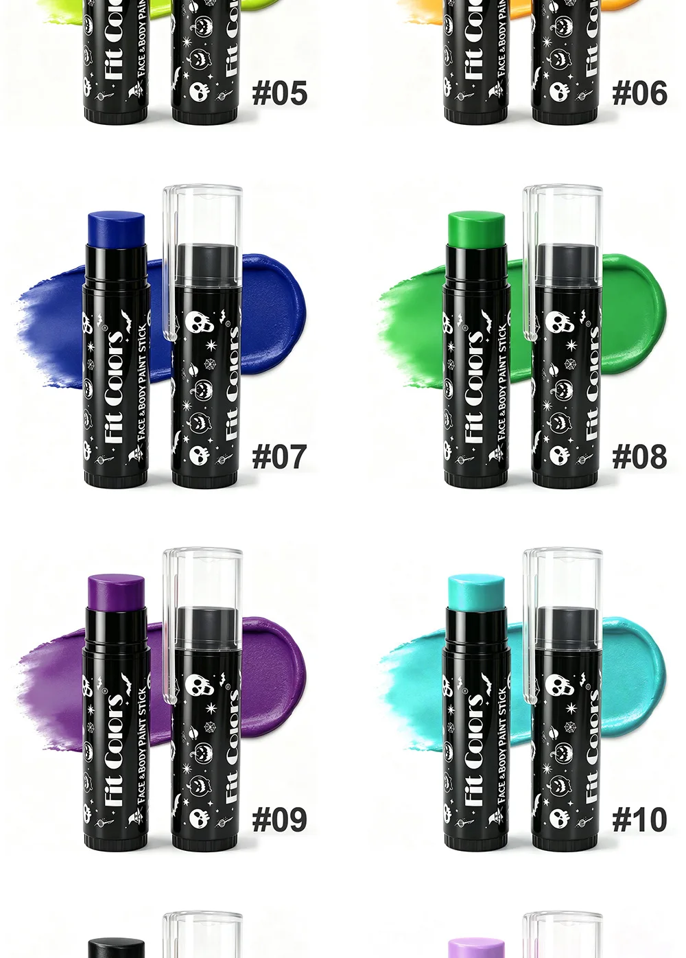 14 Farben Gesichts- und Körperfarbstifte Schwarz Weiß Bunte Malstifte DIY Cosplay Foundation Mischbare Stifte für Party Halloween Make-up – Detail 13