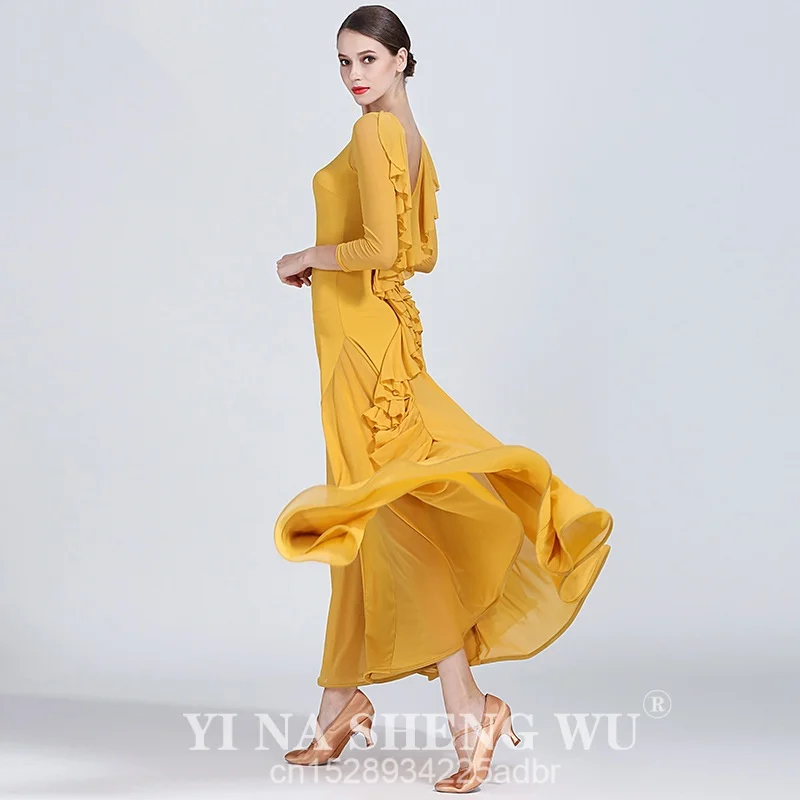 Vestidos de baile de salón para mujer, ropa de baile de vals de estilo Simple, vestido de baile Social elegante para competición de salón para adultos