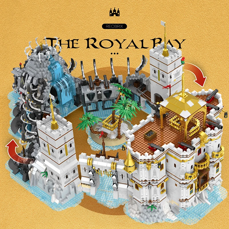 Royal Bay Castle Model  Building Blocks MOC 66013 Movie Bricks Educational Creative Expert Toy Set for Children Boys Girls Gift