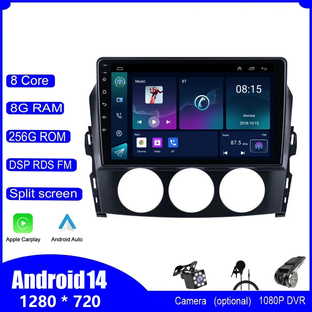 

Wireless Carplay Auto WIFI+4G Car Radio For Mazda MX-5 MX5 MX 5 NC 2005-2015 Multimedia GPS Video Player Stereo 2Din Head Unit