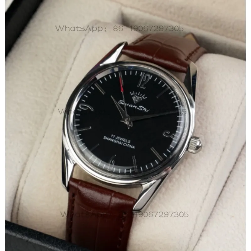 Mechanical watch Manual men's watch Retro winding solid steel belt watch Exam gift