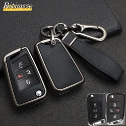 3 4 Buttons  Alloy Car Key Case Cover  For VW Volkswagen Golf 7 MK7 Tiguan MK2 Seat Ateca Leon FR Ibiza Skoda Octavia Kodiaq