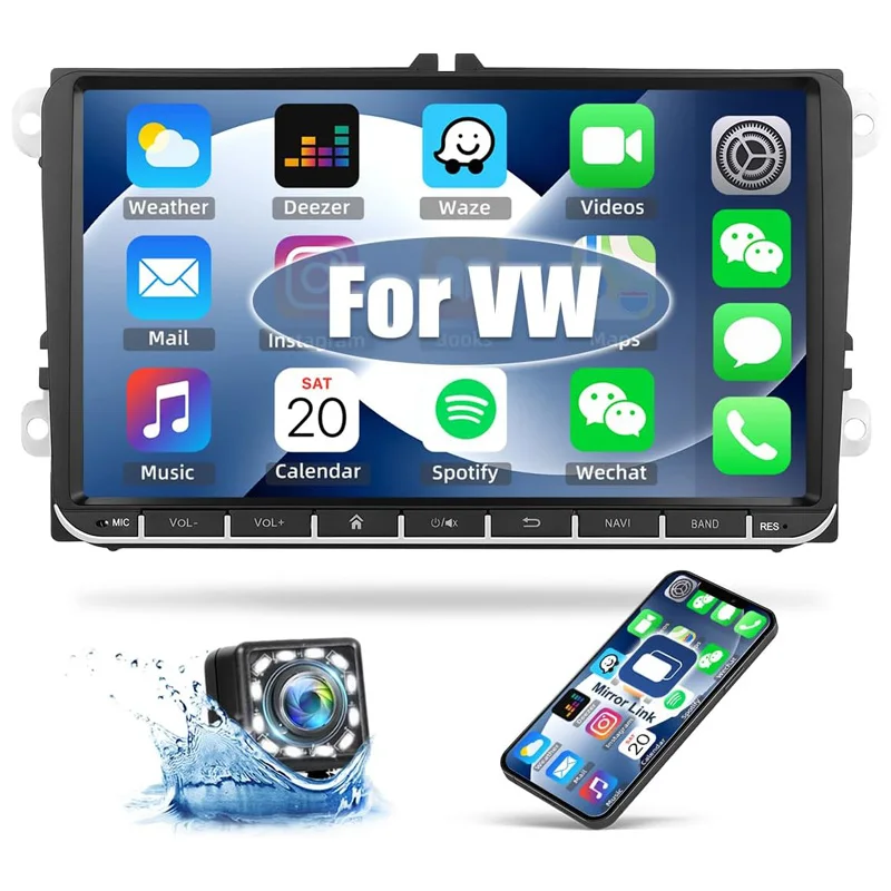 

Android car radio for Golf 5 2003-2009 stereo screen Carplay Android Auto Bluetooth GPS Navigation FM radio 9’ [1/4+32/64G]