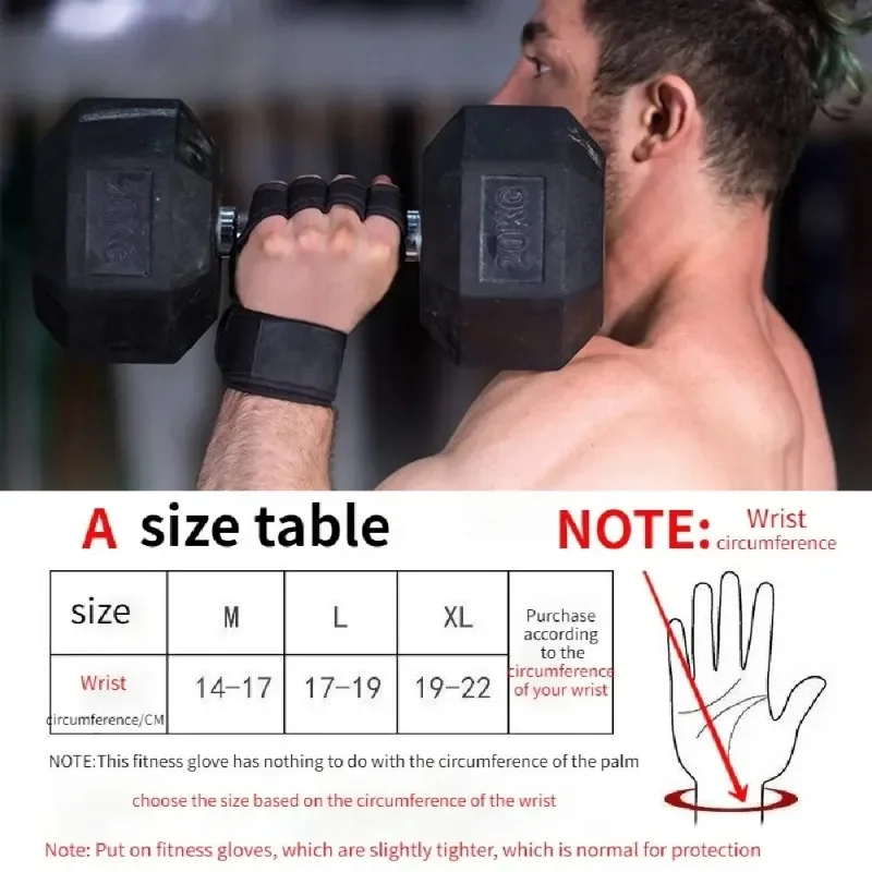 Weightlifting Training Gloves for Men Women Fitness Sports Body Building Gymnastics Gym Cycing Hand Wrist Palm Protector Gloves