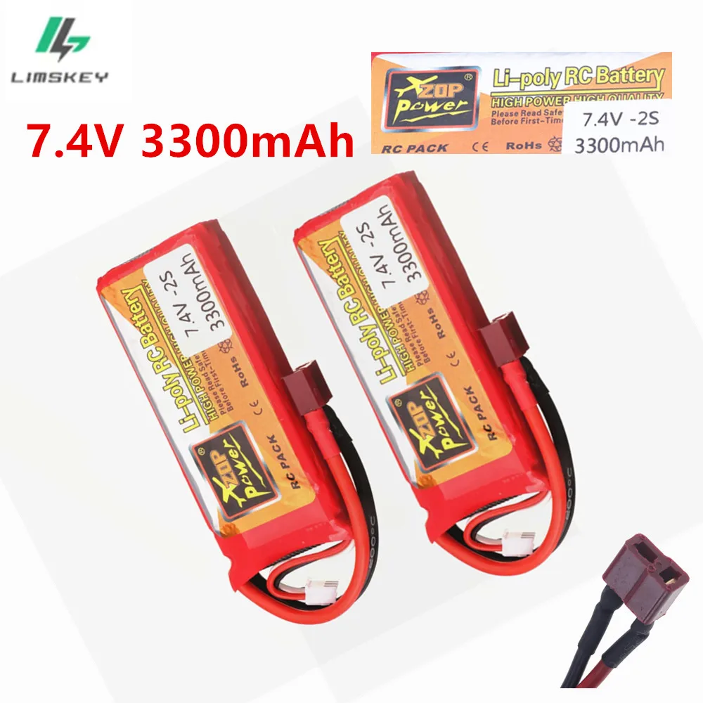 

Аккумулятор LiPo 7.4V 3300mAh с разъемом Deans T для радиоуправляемых моделей Wltoys 144001, 12428, гоночных автомобилей, лодок, дронов и игрушек на радиоуправлении