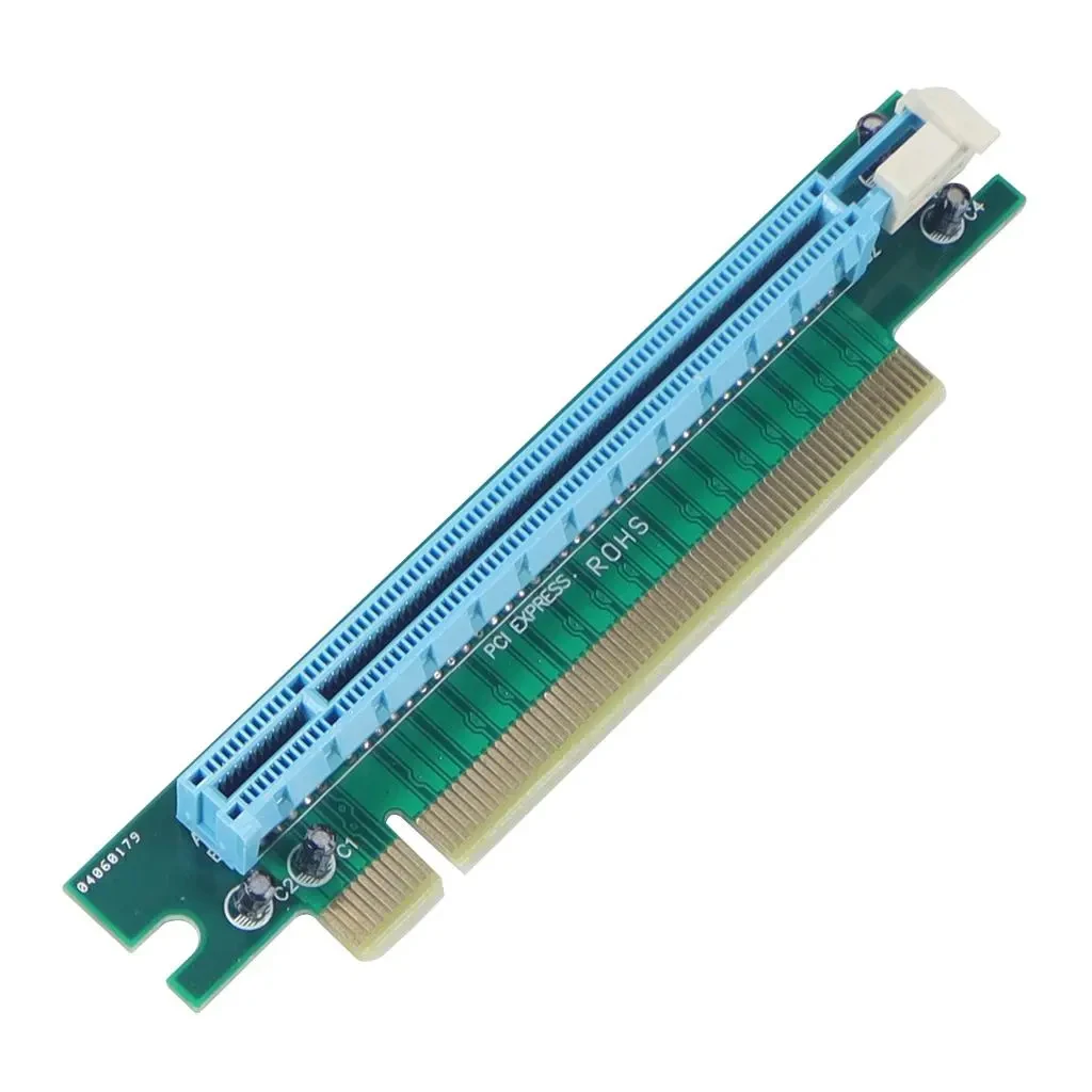1x PCIe 90 درجة الزاوية اليمنى 180 درجة إدراج مسطح PCI-e PCI Express 16X موسع الناهض بطاقة محول لخادم الكمبيوتر 1U 2U