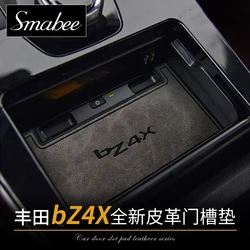 Anti-Slip Gate Slot Cup Mat For Toyota BZ4X 2022-25 Accessories Door Groove Non-Slip Pad Leather Coaster
