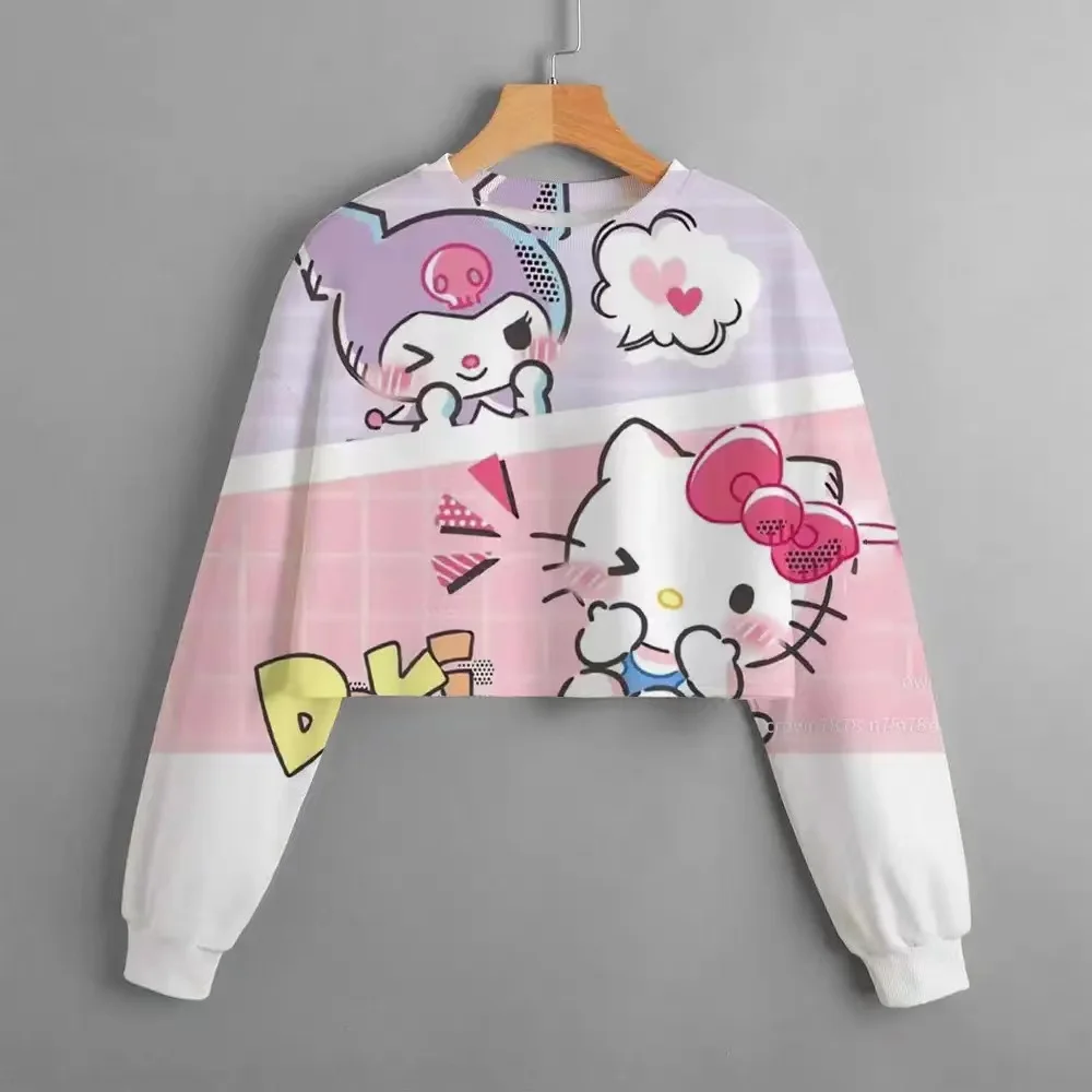 Girls\' Classic Round Neck Thin Sweatshirt 2024 New New Sweet and Cute Top Cartoon Printed Spring and Autumn Children\'s Clothing