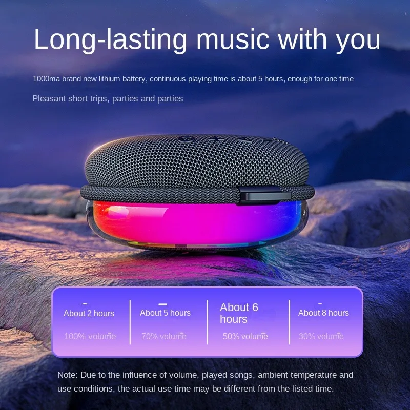 2024 New Wireless Bluetooth Small Speaker Waterproof Portable Lash RGB Dazzling TWS Wireless Series Small Speaker EBS-310