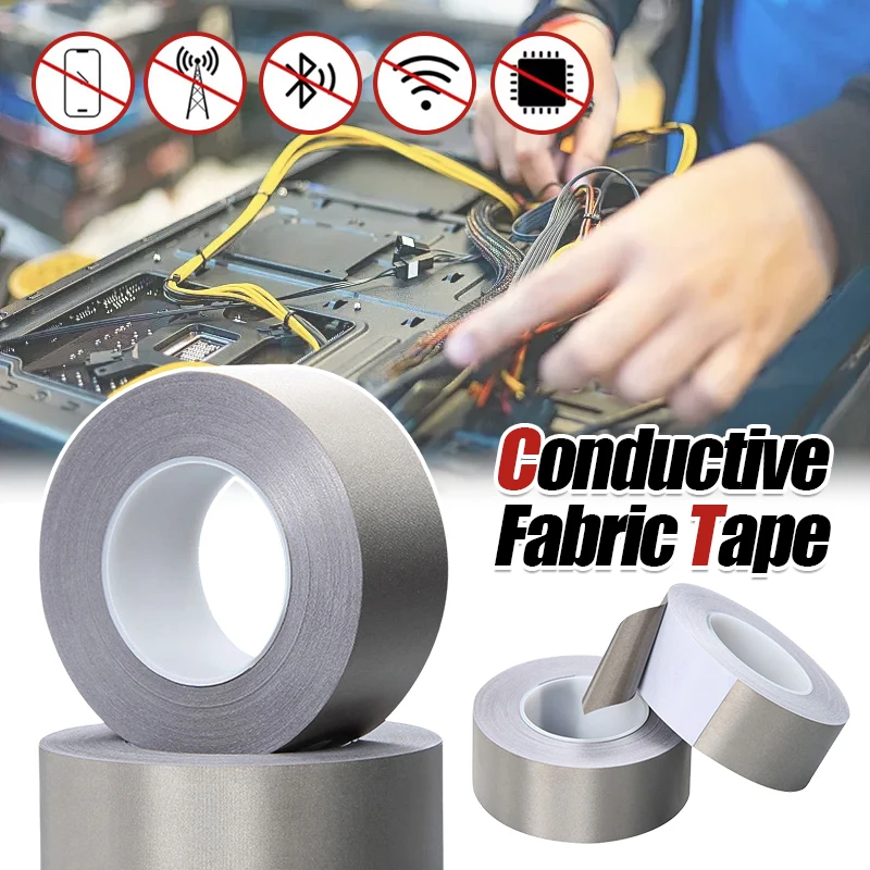 

20/50 Meter Anti-Radiation Electromagnetic Shielding Tape Self-Adhesive Anti-RFID Shielding Cloth Double-side Conductive Tape