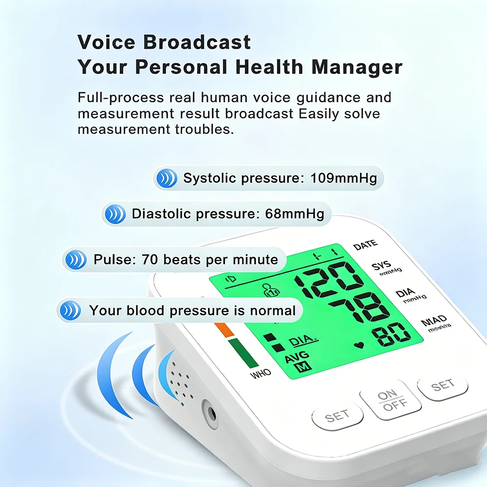 Finger Oximeter Upper Arm Blood Pressure Monitor Home Use Automatic Tonometer Digital Heart Rate Pulse Meter Comparable to Omron