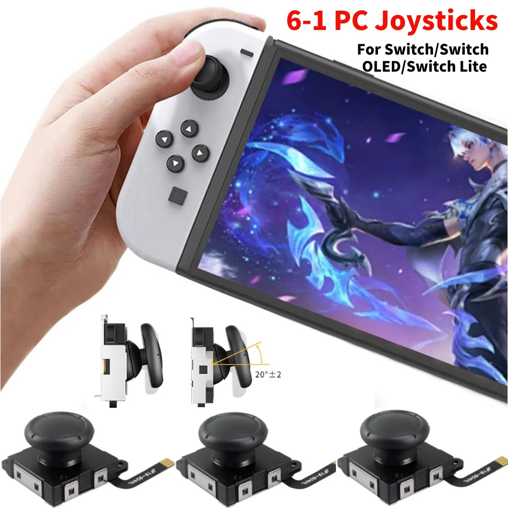 Hall Sensing Joystick No Drifting Hall Electromagnetic Stick Higher Sensitivity Hall Controller for Nintendo Switch/OLED/Lite