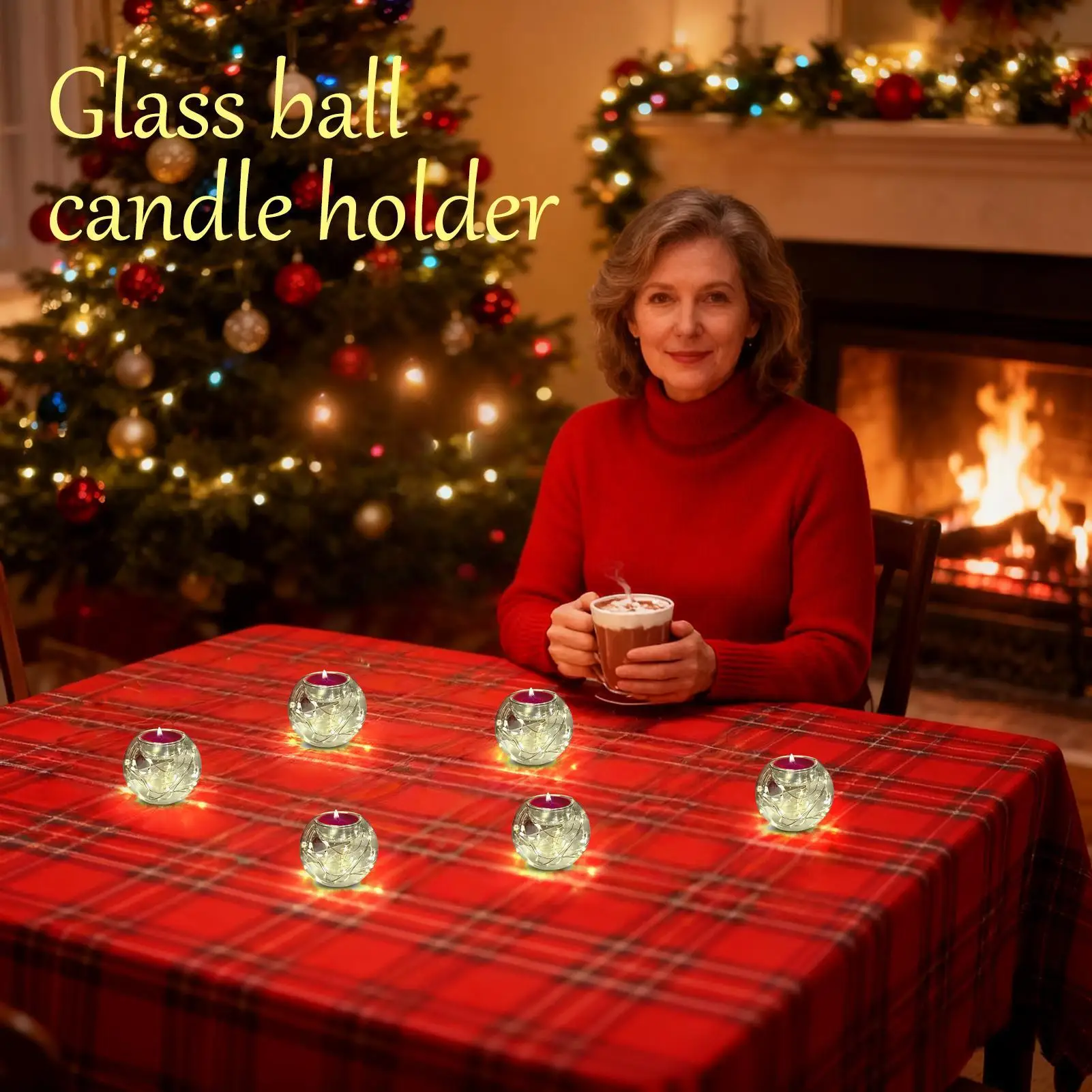 Tealight Candle Holder Translucent Glass Heat Resistant Christmas Tea Candle Holder For Party Tree Wedding Indoor Outdoor Home