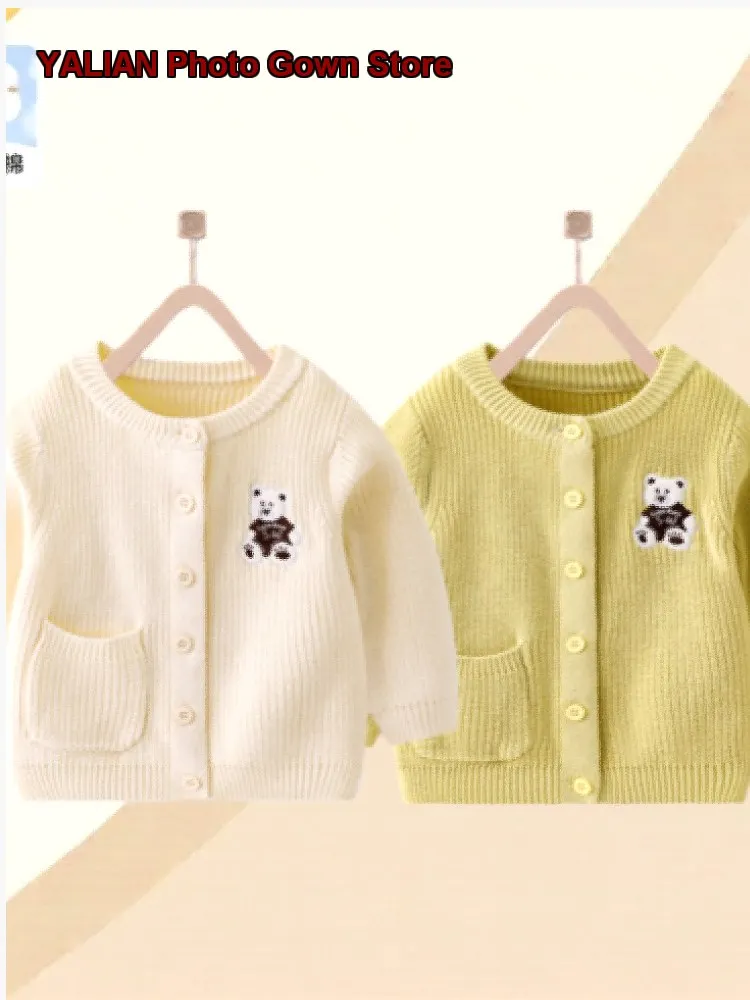 Newborn Pure Cotton Garment 2026 Spring Boy's Coat Infant Knit Top
