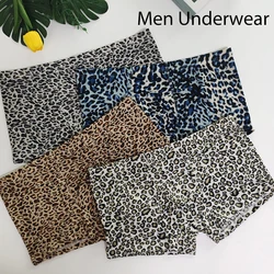 Men's Panties Leopard Print Fashion And Trendy Bulge Pouch Underwear Men's Beach Trunks Boxer Shorts Briefs New 2024