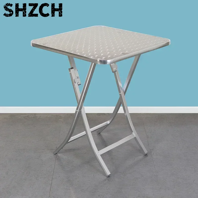 Promotion Aluminum Alloy Folding Table Convenient Dining Desk Home Outdoor Garden Courtyard Leisure Barbecue Round Square Mesas