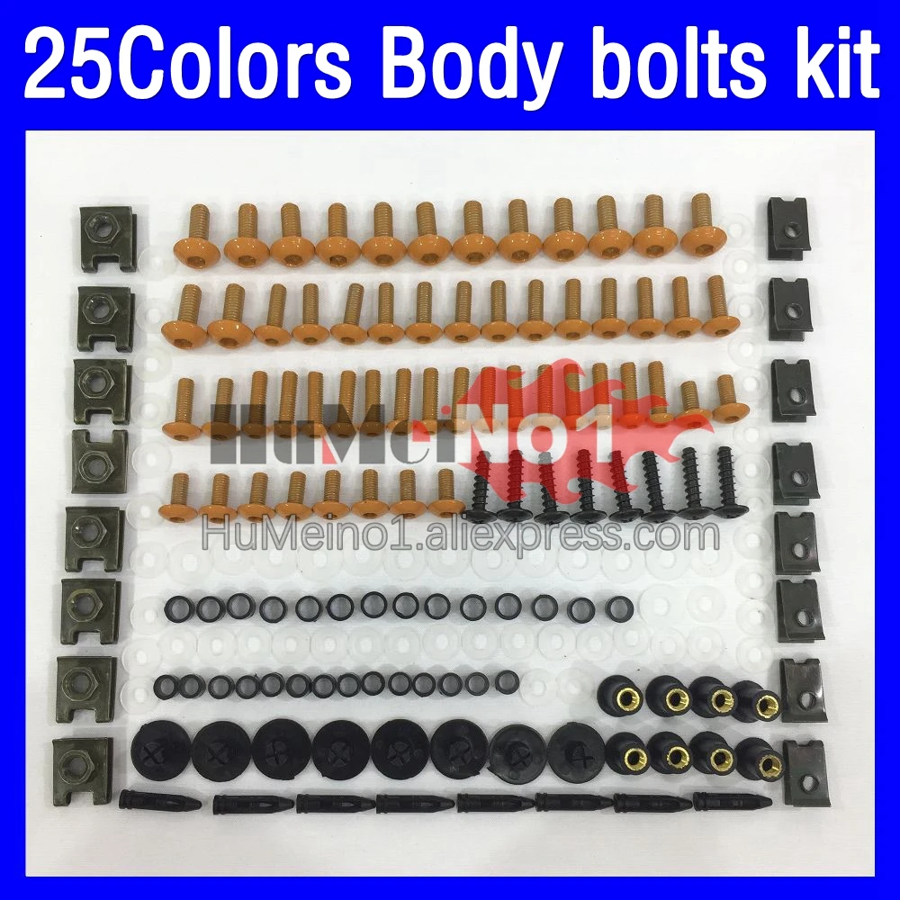 268ps Fairing bolts full screw kit For HONDA CBR893RR CBR900 CBR893 RR 89 90 91 92 93 1989 1990 1991 1993 Body bolt screws Nuts