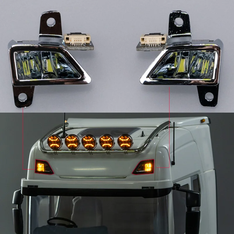 Placa de controle de iluminação para luzes de teto, escala 1:14, para caminhão tamiya rc scania 770s r620 volvo fh16 benz arocs man tgx carro