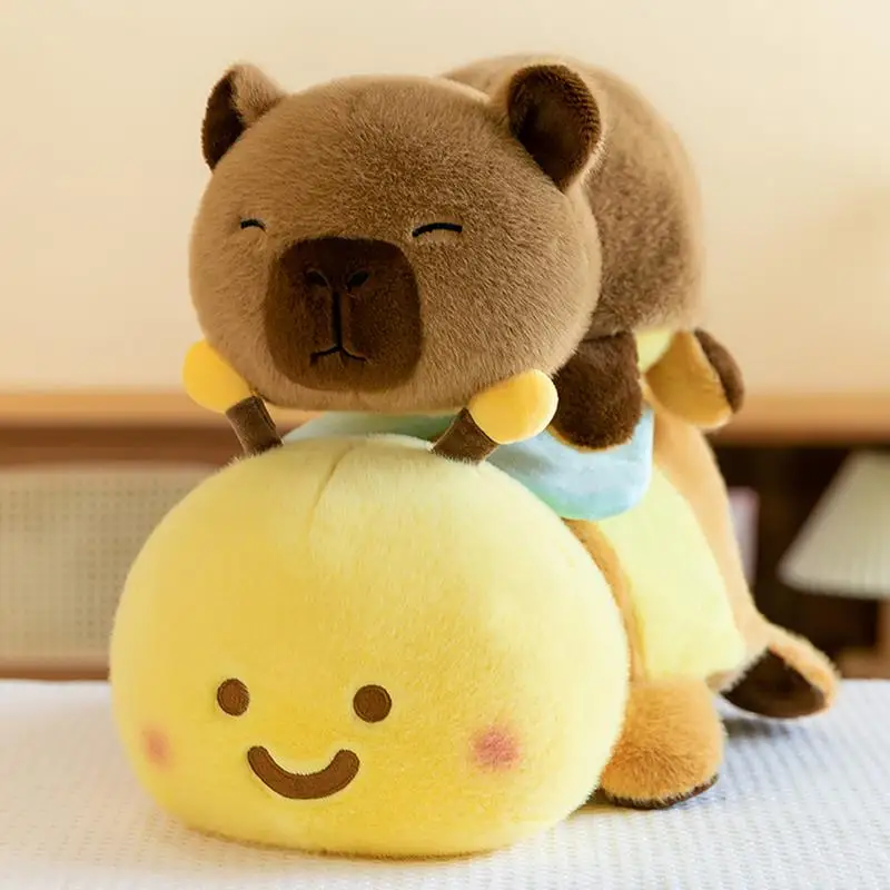 Capybara Plush Realistic Cute Bee & Capybara Plush Toy Kawaii Stuffed Plushie Throw Pillow Plush Dolls For Christmas Valentines