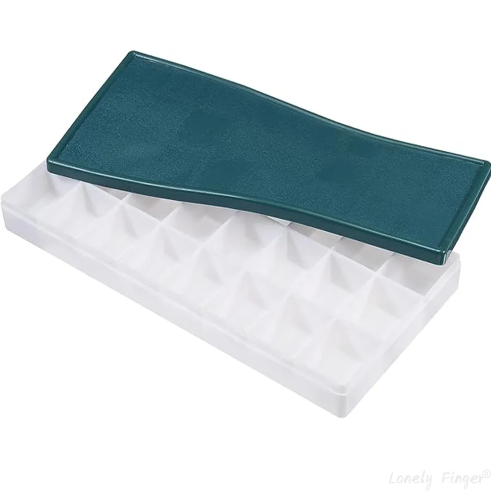 

24 Compartments Paint Palette, Plastic Painting Tray Deep Saver Box with Soft Cover for Watercolor, Gouache, Oil Paint, Art