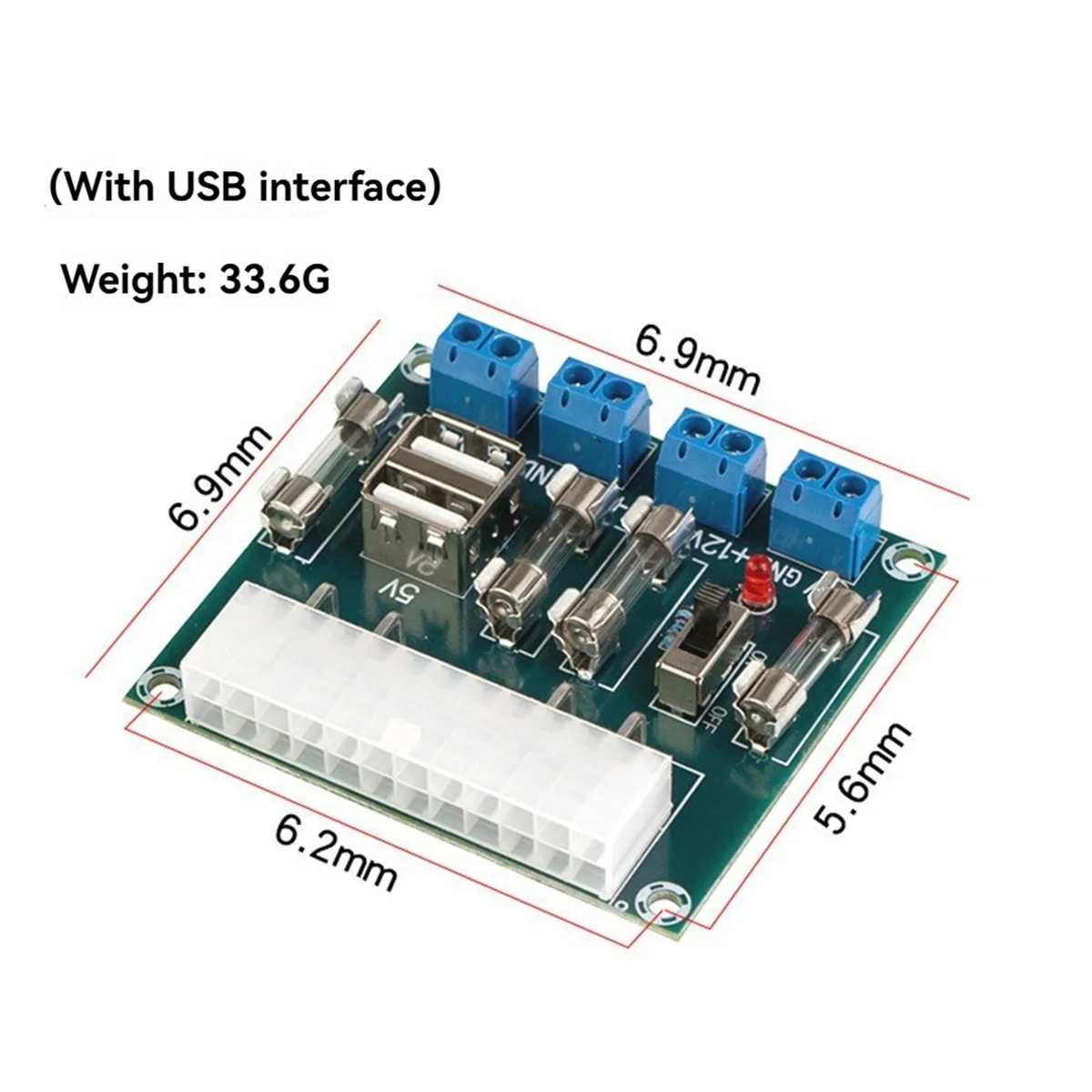 HU-M28W ATX плата питания модуль адаптера питания компьютера 24Pin 5A USB интерфейс для настольного компьютера ПК с чехлом