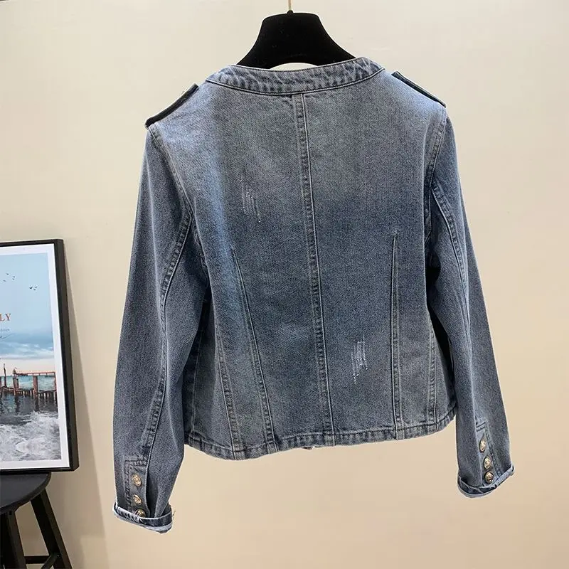 Denim Jacket Women 2023 Spring Autumn New Versatile Small Fragrance Jeans Top Coay Female Large Size Short Casual Outerwear