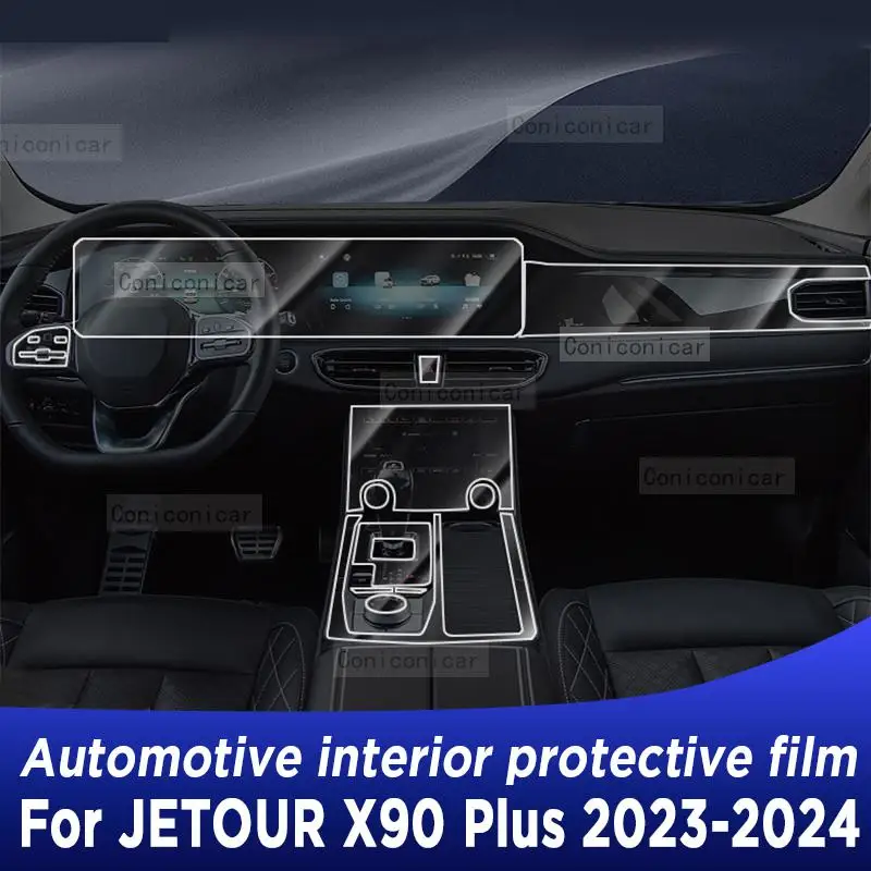 

For JETOUR X90 Plus 2023 2024 Gearbox Panel Navigation Screen Automotive Interior TPU Protective Film Anti-Scratch Accessorie