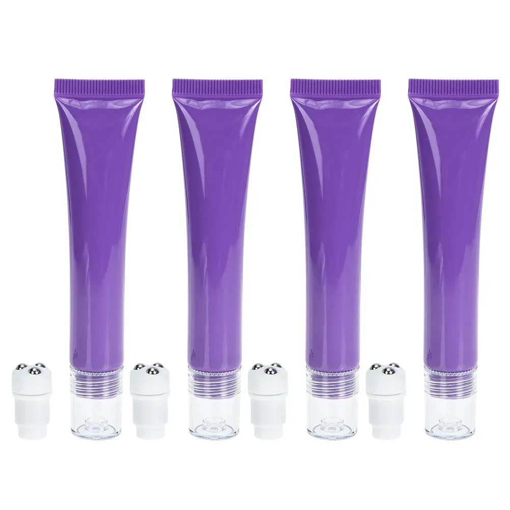 

4pcs Empty Roller Ball Cream 20G Portable Bottles Refillable Gel Container For Diy Eye Skincare Travel Size Dispenser