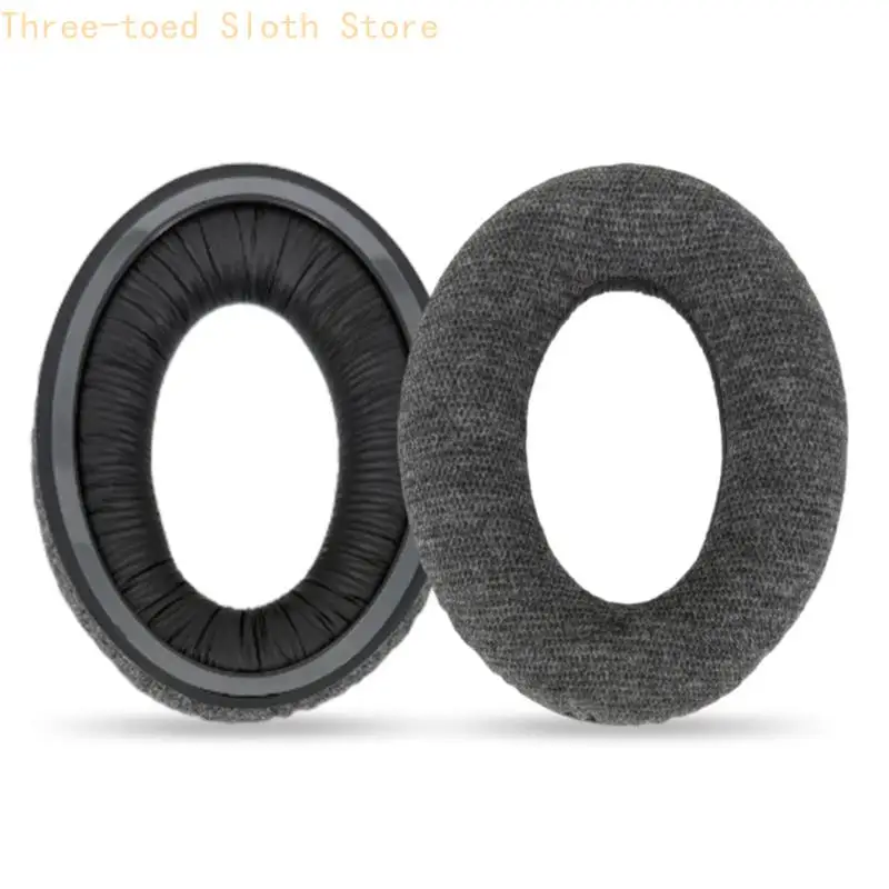 Daily Wear Kopfhörerkissen-Paar für HD598 HD599 HD515 HD558 HD595 PC360, graue Stoffbezüge für Büro, Studium, Reisen und E74A – Detail 4