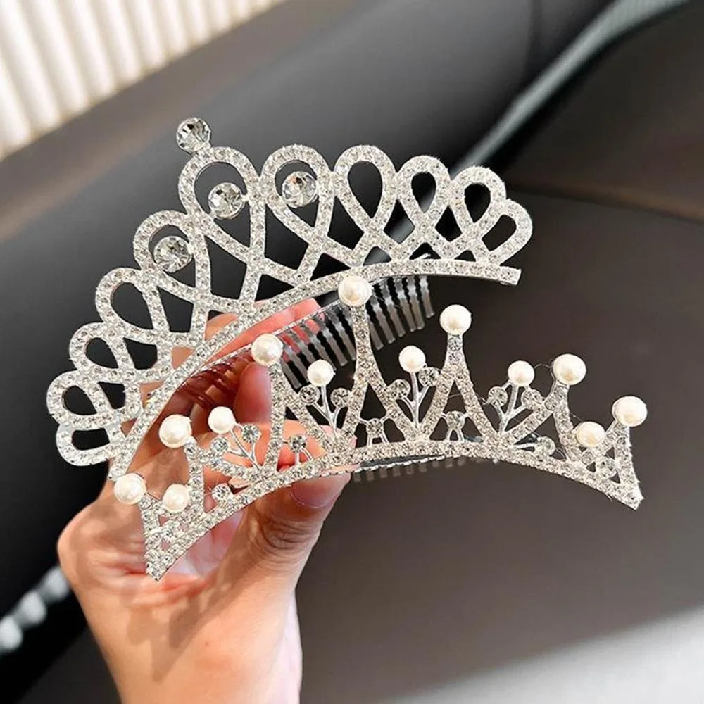 Cosplay pros estilo coreano hairpin presentes de aniversário crianças meninas pente de cabelo strass hairpin princesa tiaras coroas de cristal