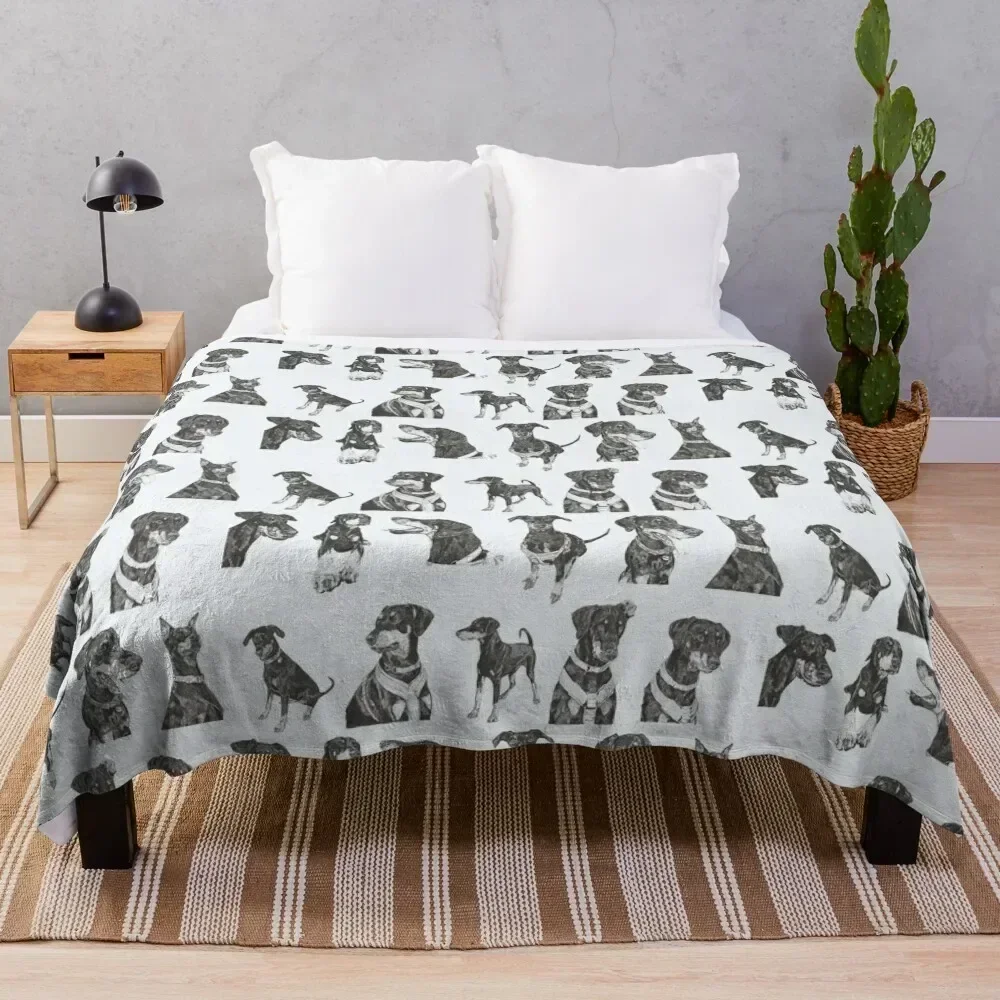 

Doberman Collection Throw Blanket Soft Sherpa Fleece Warm Blanket for Winter