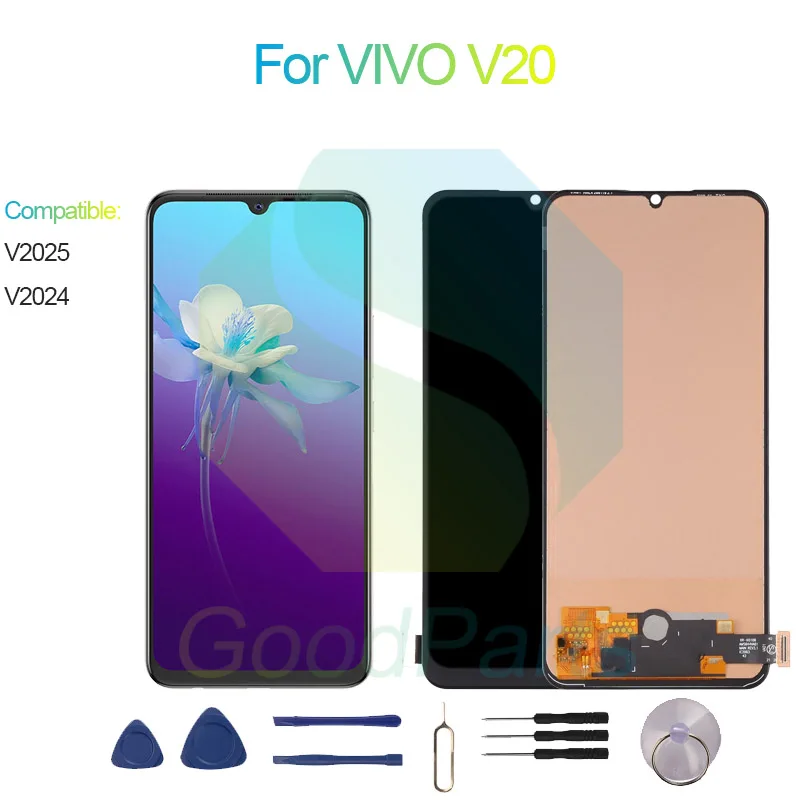 

For VIVO V20 LCD Display Screen 6.44" V2025, V2024 For VIVO V20 Touch Digitizer Assembly Replacement