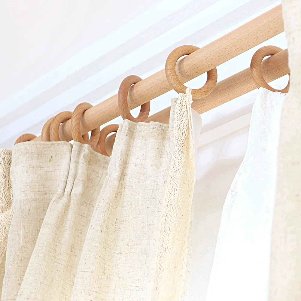 

2pcs Curtain Rings Clips Hooks Accessories For Window Drapes Shower Doors Wooden Hanging Fittings Roman Style Smooth