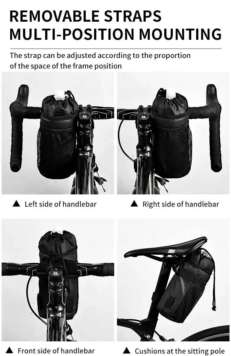 ESLNF Universelle regenfeste, isolierte Fahrrad-Wasserflaschentasche, Lenker-Flaschenhalter für MTB-Rennradfahren – Detail 10