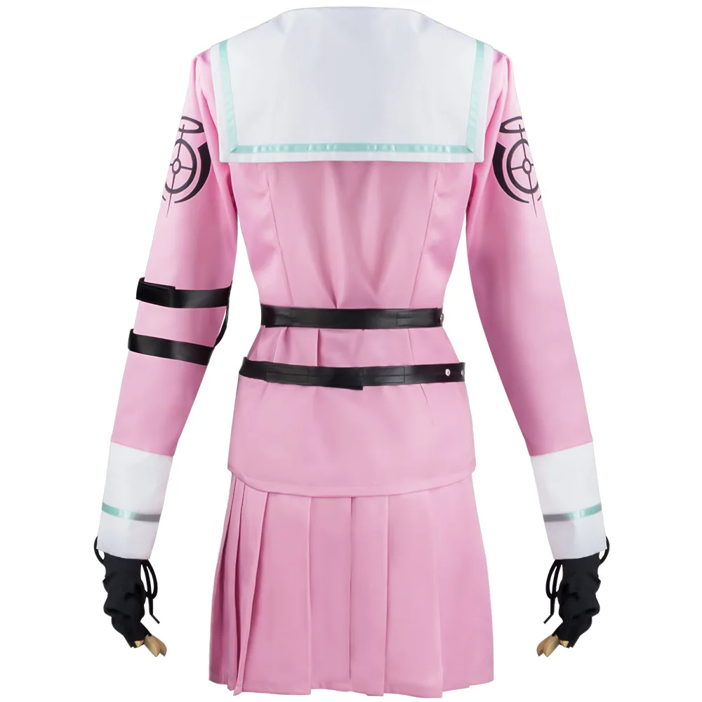 Anime Game Danganronpa V3 Miu Iruma Cosplay Costume Wig Girls Pink Dress Sailor Suit Skirt Goggles Full Set Halloween Outfits