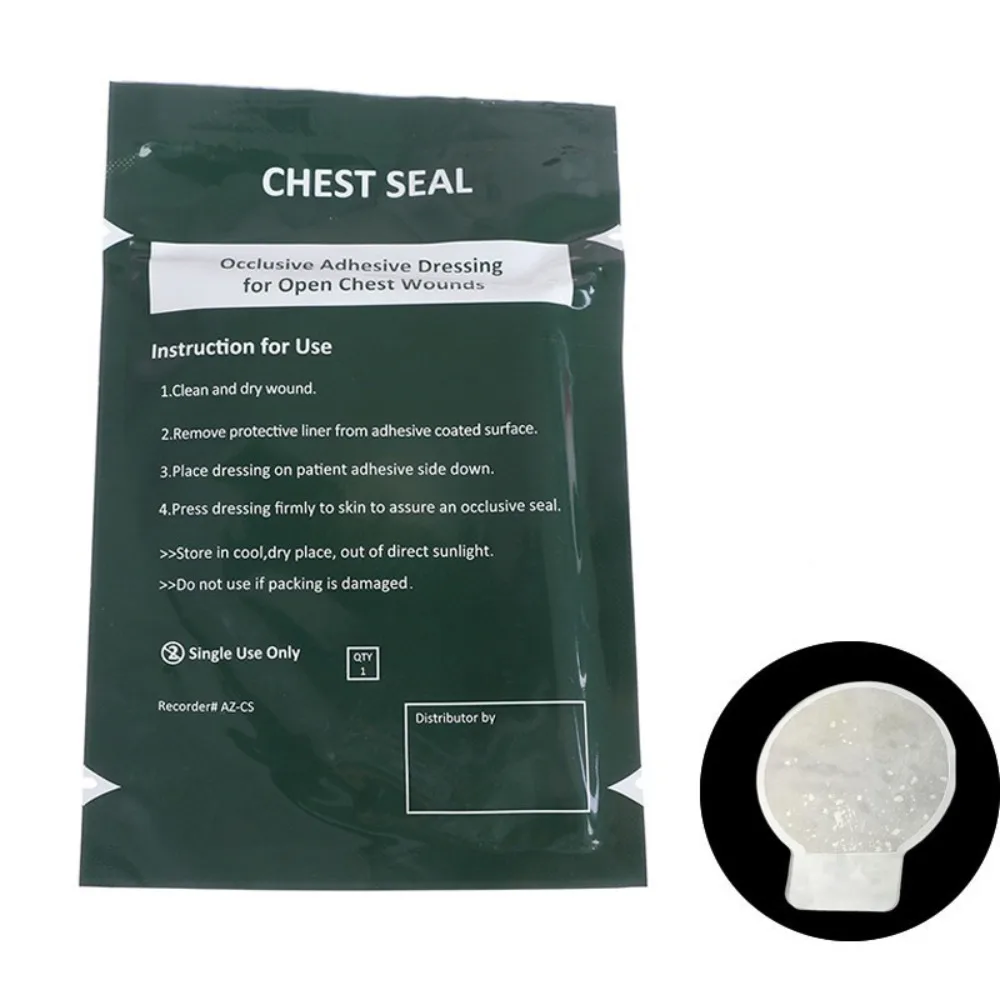 

Occlusive Adhesive Vent Chest Seal Advanced Adhesive With Hole Trauma Sticker Patch Transparent Lightweight Outdoor Chest Seal