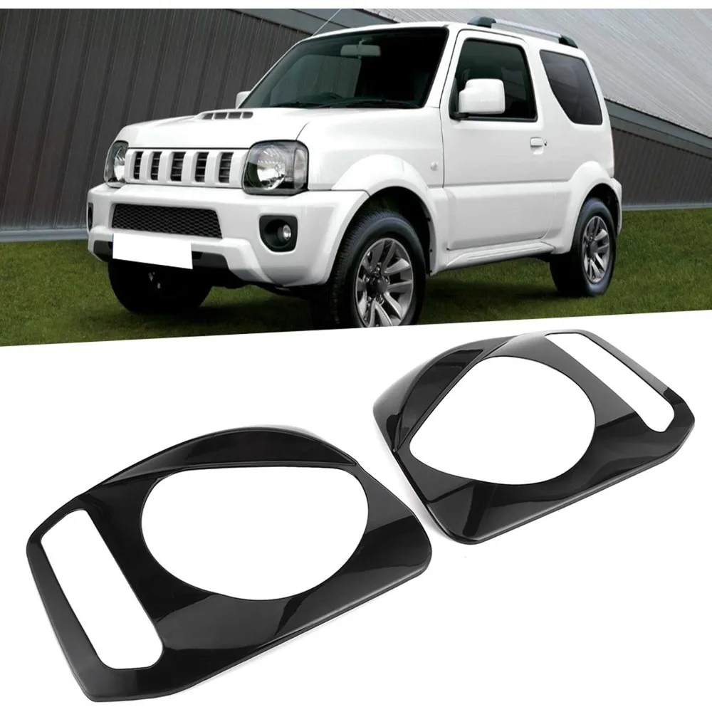 Headlight Trim Decorative Cover, ABS Headlamp Bezel for Suzuki Jimny JB23 JB33 JB43 1998‑2017 Headlight Decoration Accessories