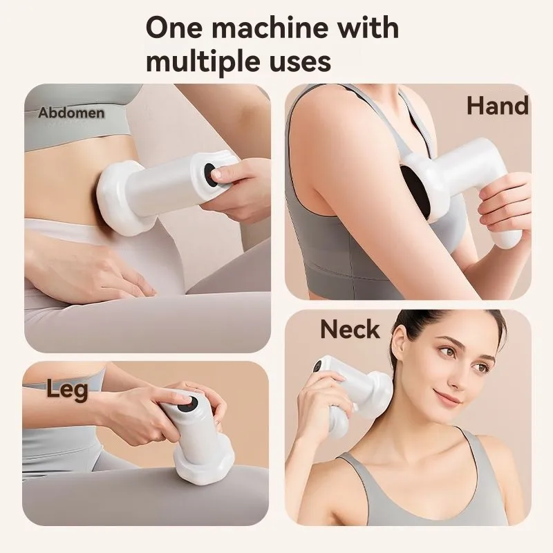 BABZ-เครื่องนวดไฟฟ้าแบบพกพาพร้อมหัวนวด 6 หัว - เครื่องลดไขมันอเนกประสงค์สำหรับใช้ในบ้าน เสียงเบา