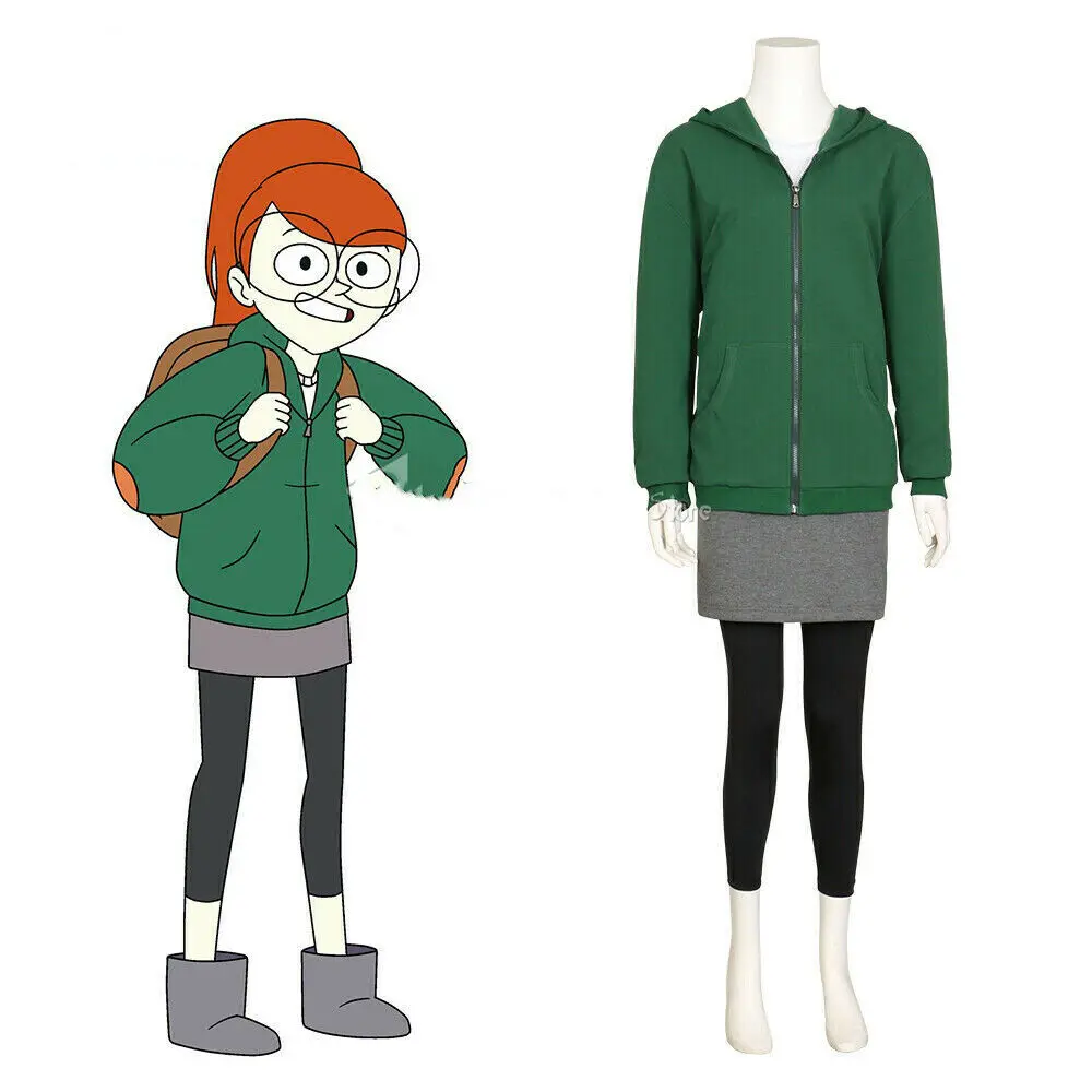 

Tulip Cosplay Costume Anime Infinity Train Girls Costuems Green Top and Black Pants Halloween Carnival Party Outfits