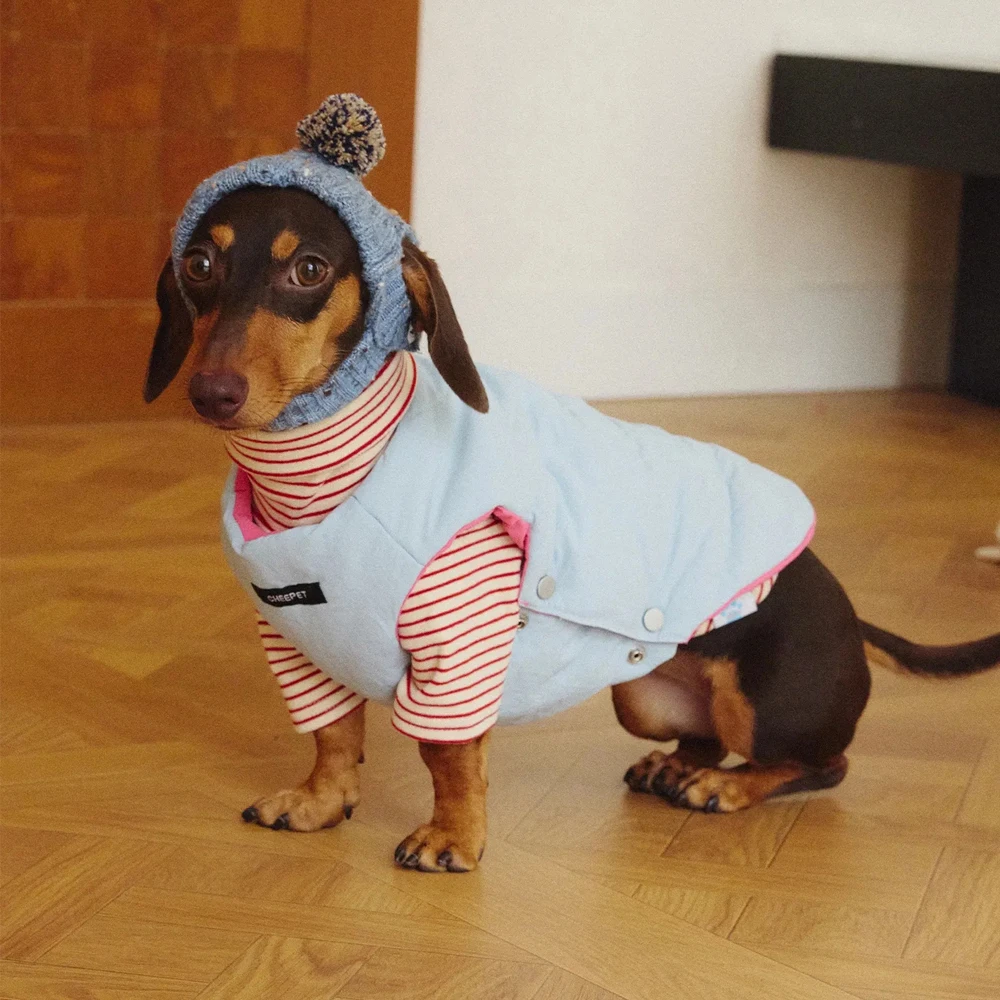 Chaleco reversible polar cálido para perro Dachshund tipo mono - imagen 4