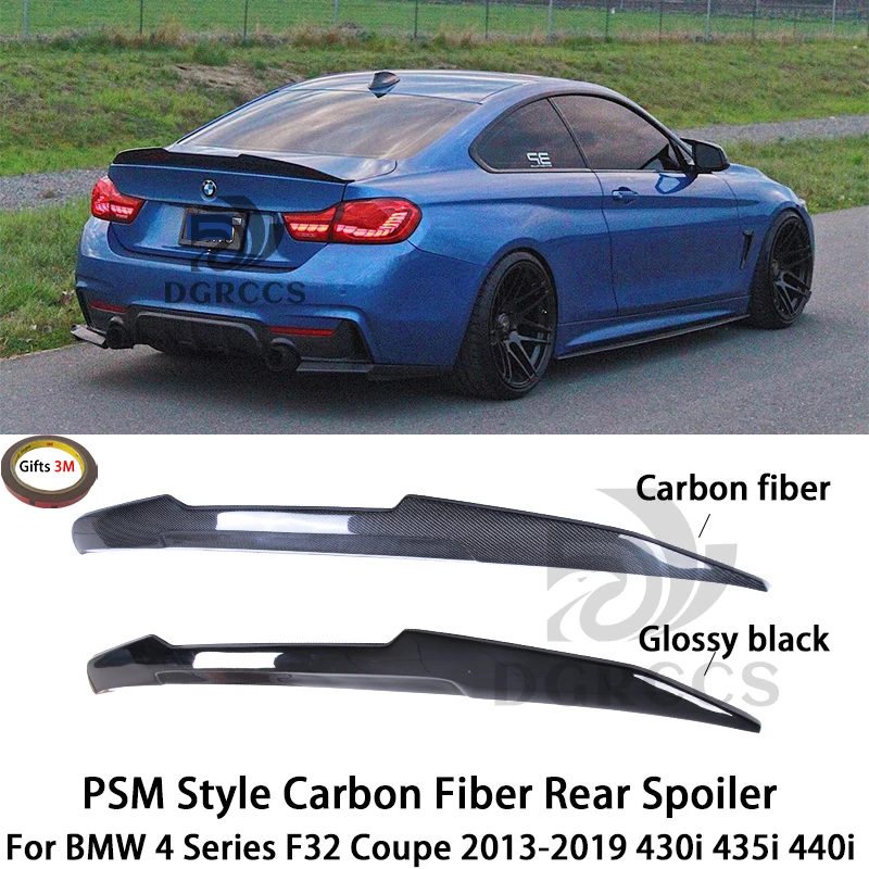 

For BMW 4 Series F32 Coupe PSM Style Carbon fiber Rear Spoiler Trunk wing 2013-2019 430i 435i 440i FRP Carbon fiber Glossy black